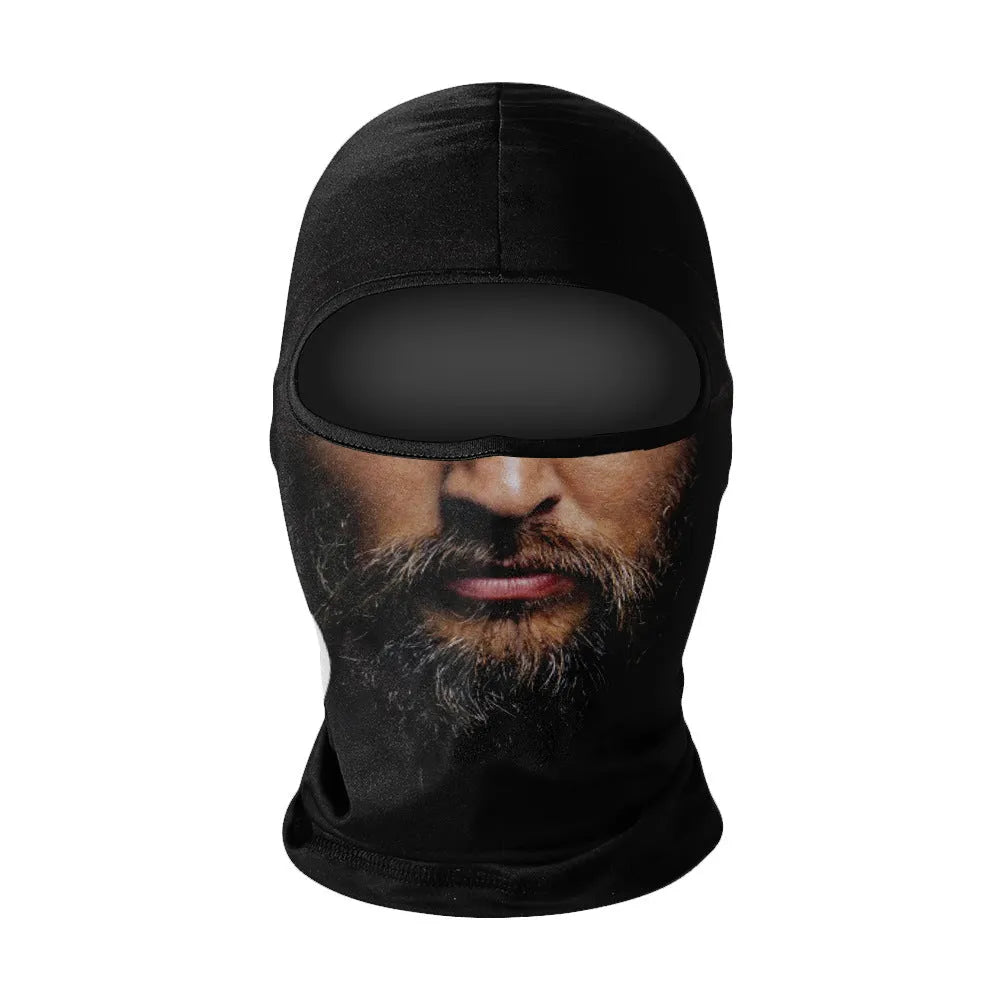 Summer breathable full face sun protection headgear in ice silk fabric, polyester, average size, available in multiple colours