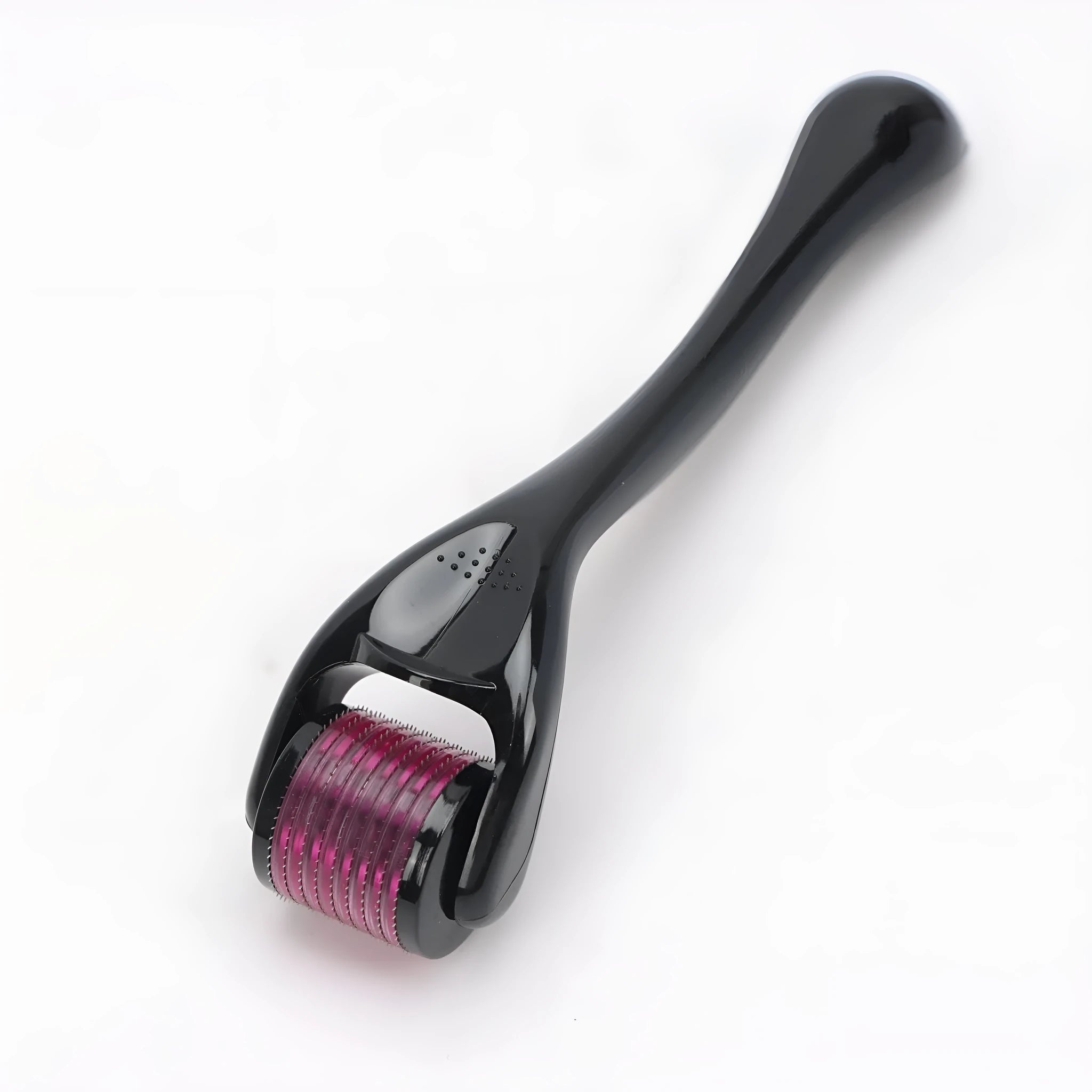 540 micro needle roller derma pen with coloured handle and wheel, shown with 0.2mm, 0.25mm, 0.3mm size options.
