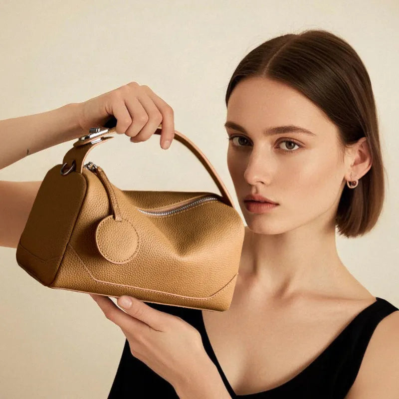 Women's genuine leather crossbody bag in square vertical shape 23x11x14 cm available in five colours