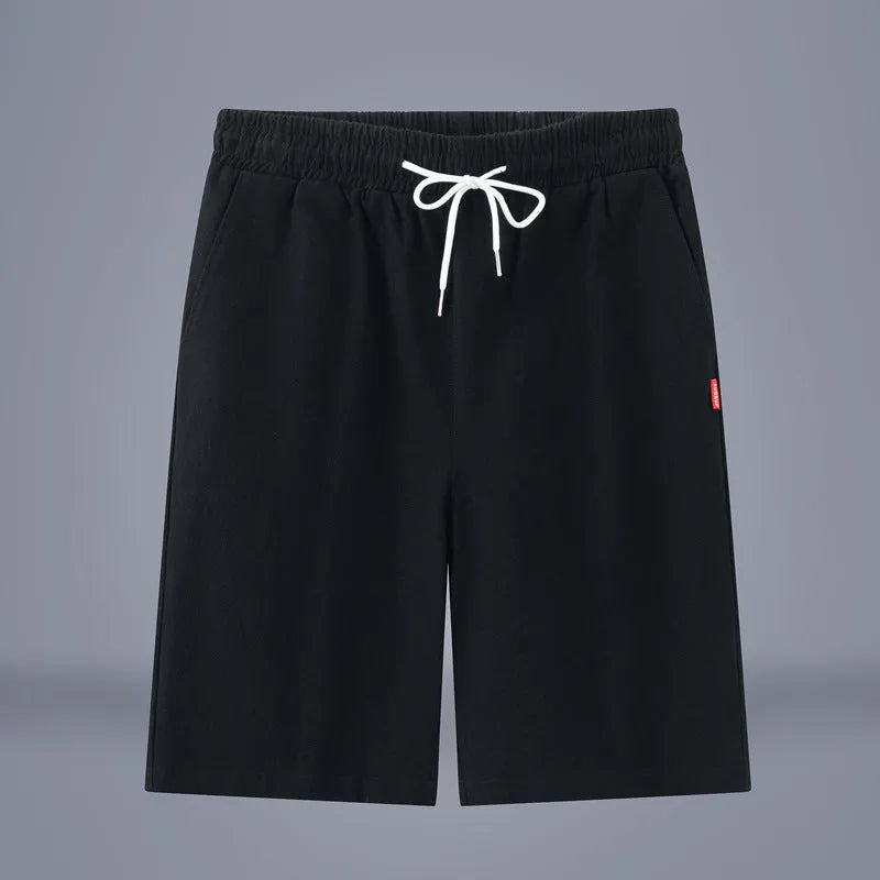 Chinese style solid colour cropped pants in cotton linen fabric on a neutral background.