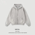Men's cotton pullover jacket top in solid colour with loose fit, available in black or gray
