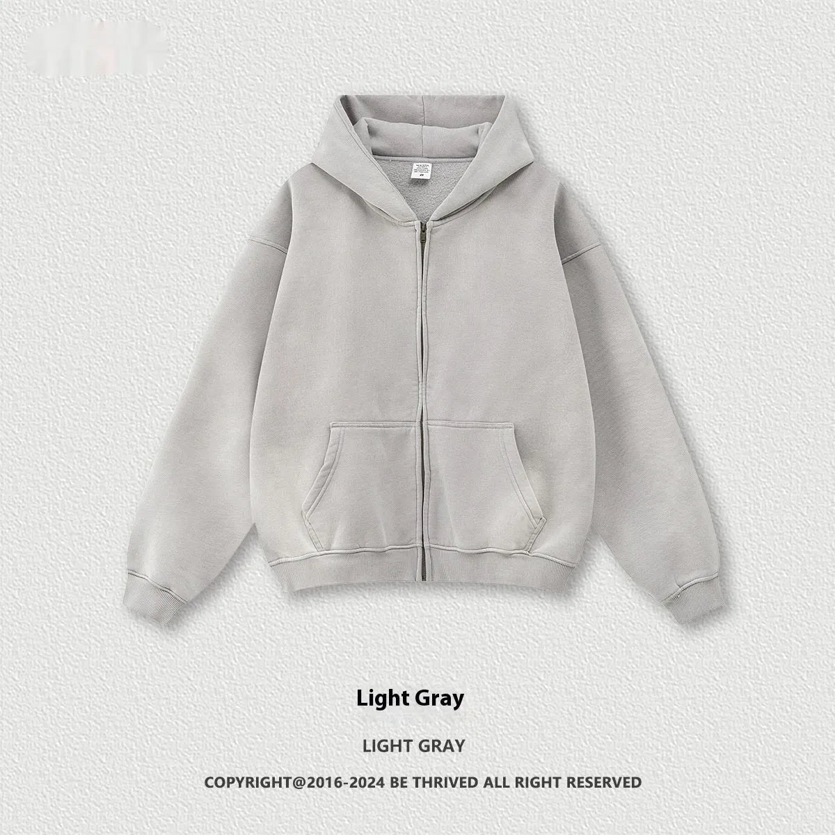 Men's cotton pullover jacket top in solid colour with loose fit, available in black or gray