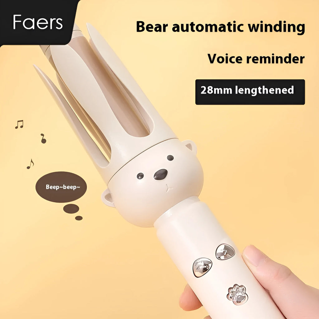 Beige anion automatic hair curler with FSH208 negative ion technology and hair stick