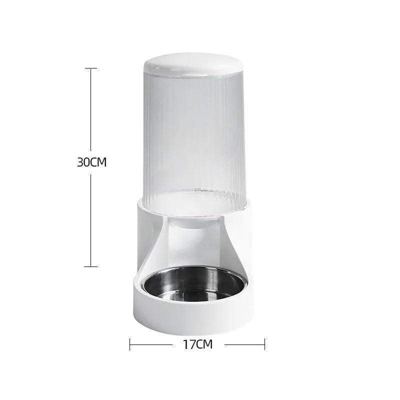 Pet large capacity automatic feeder 2.7L PP material for cats and dogs ivory white format