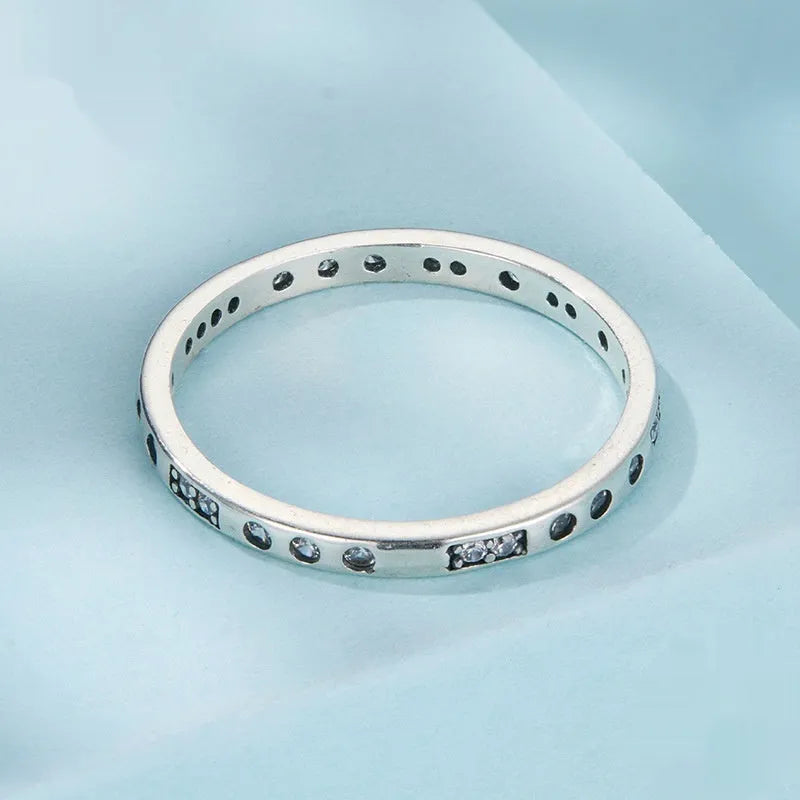 Sterling silver I Love You password ring with oxidised black finish showing engraved text