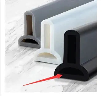 Flexible black TPE water blocking strip for bathroom floor dry wet separation