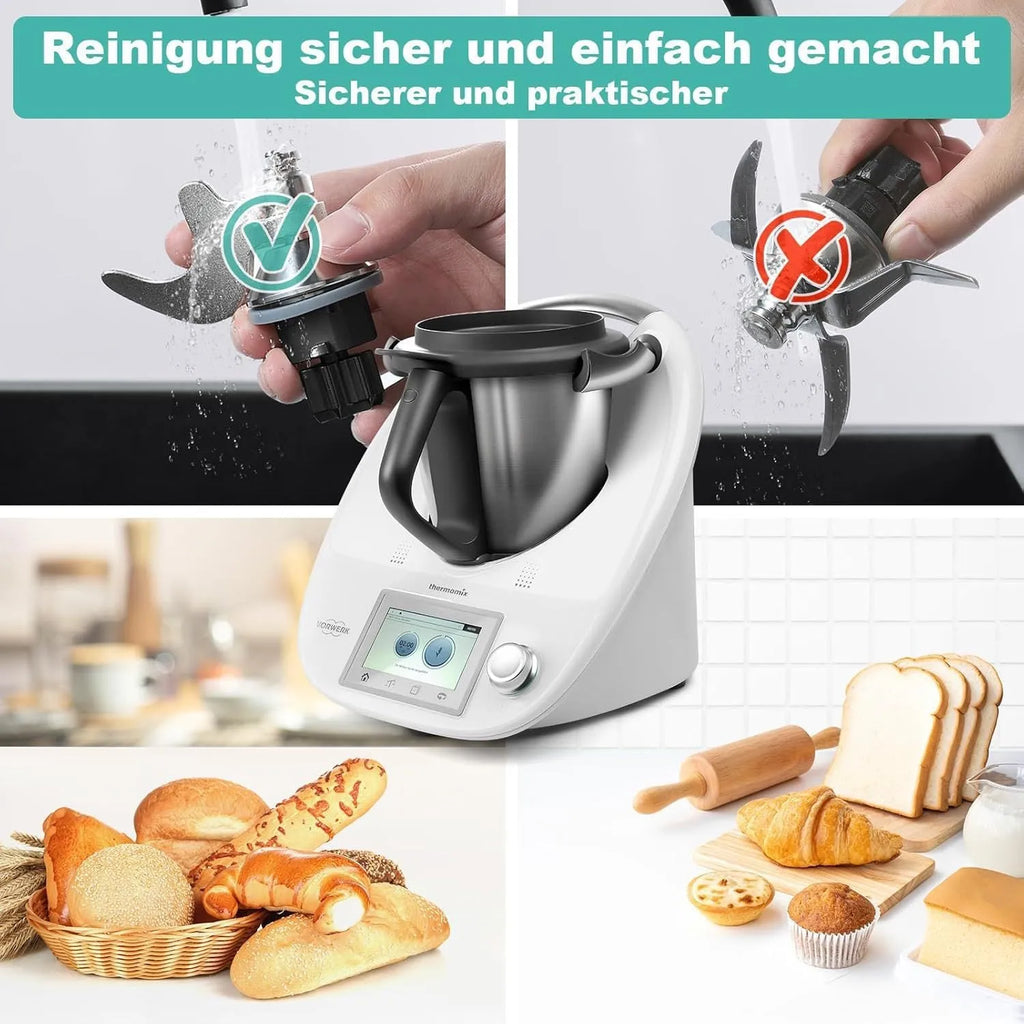 Thermomix TM5 TM6 ceramic dough knife replacement with stainless steel shaft