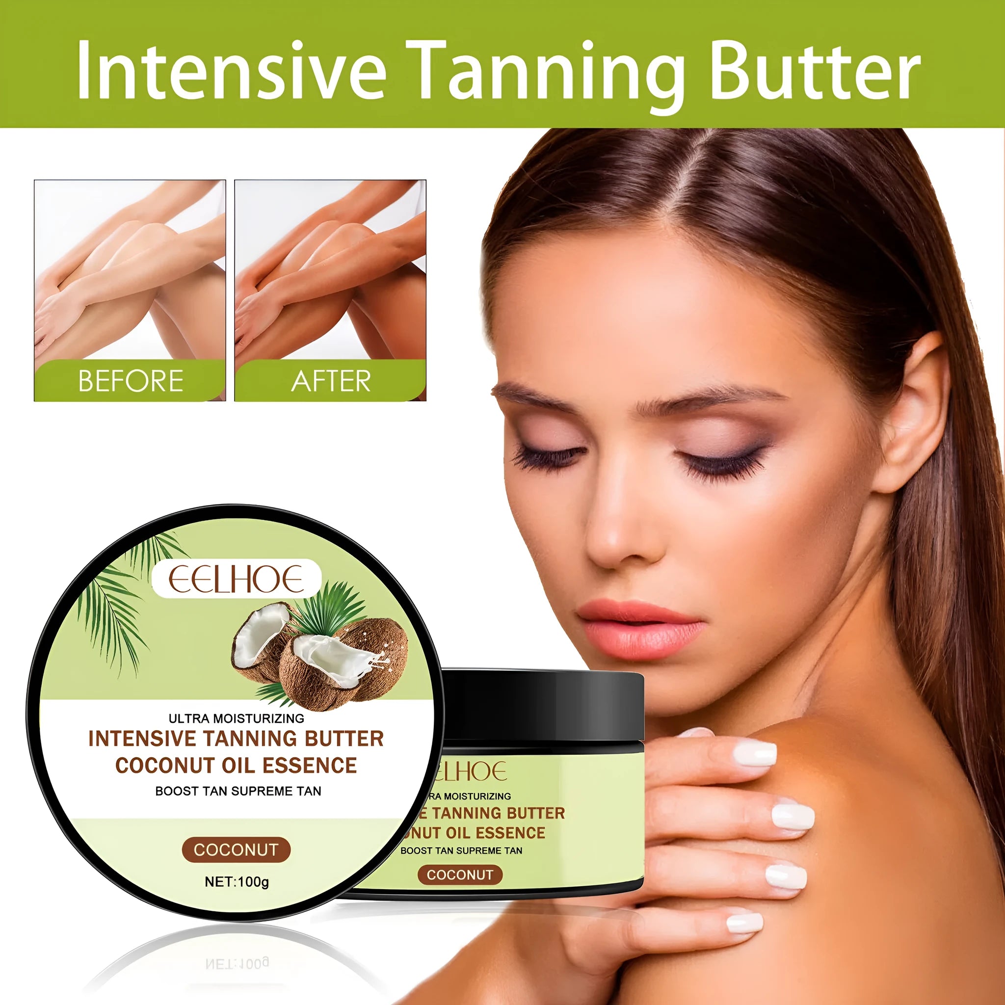 100g coconut oil-based blackening cream jar for skin tone darkening