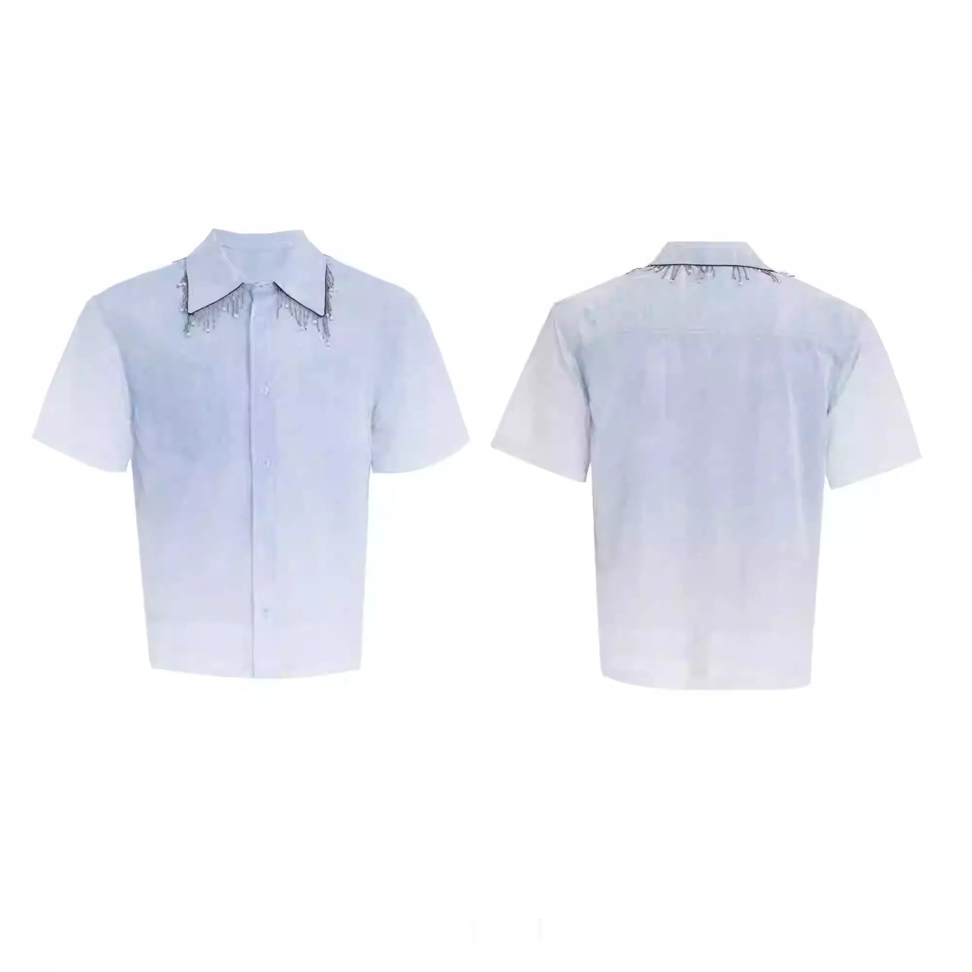 Blue solid colour half sleeve summer shirt with loose fit design