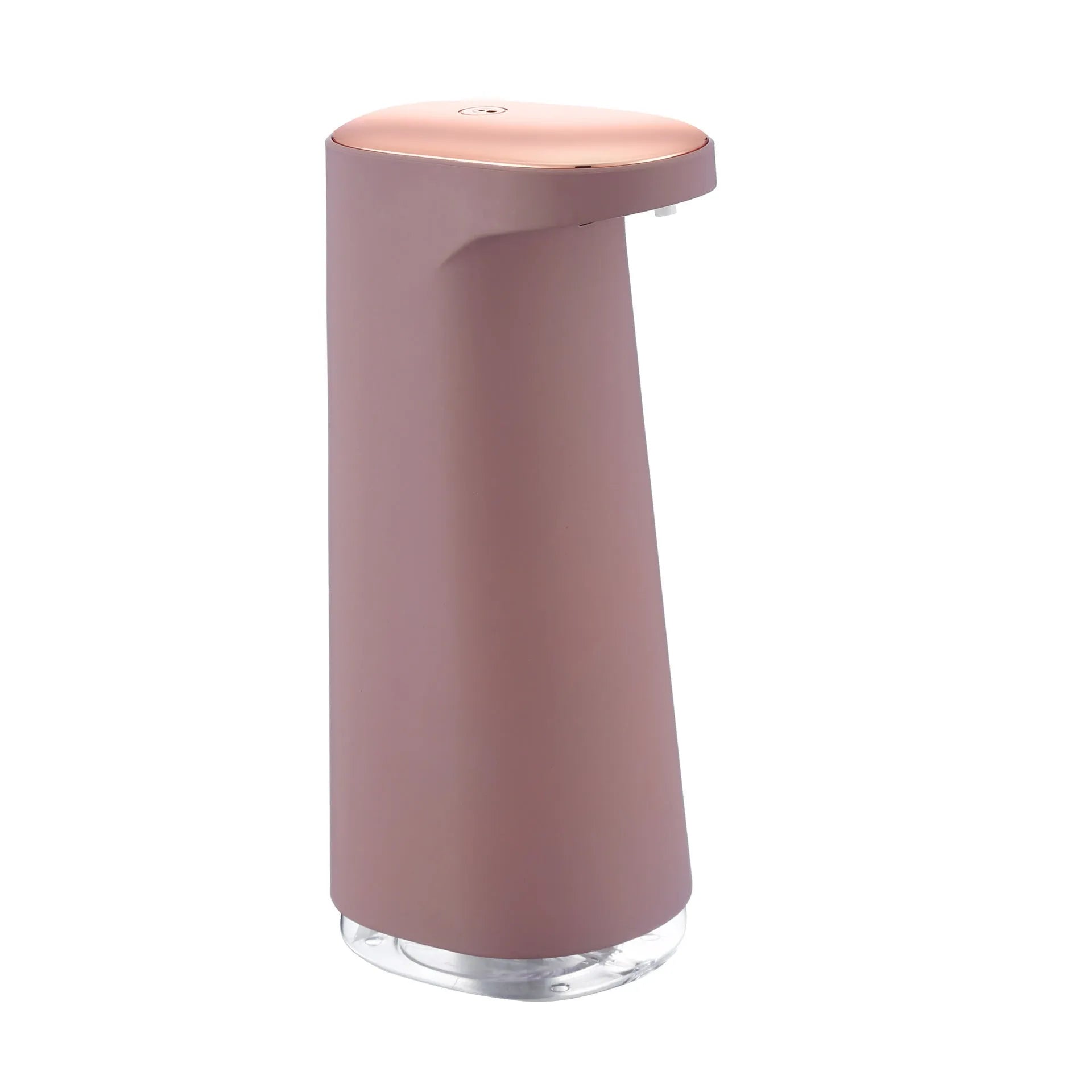 Automatic foam soap dispenser in white with infrared sensor, USB charging port, and compact desktop design