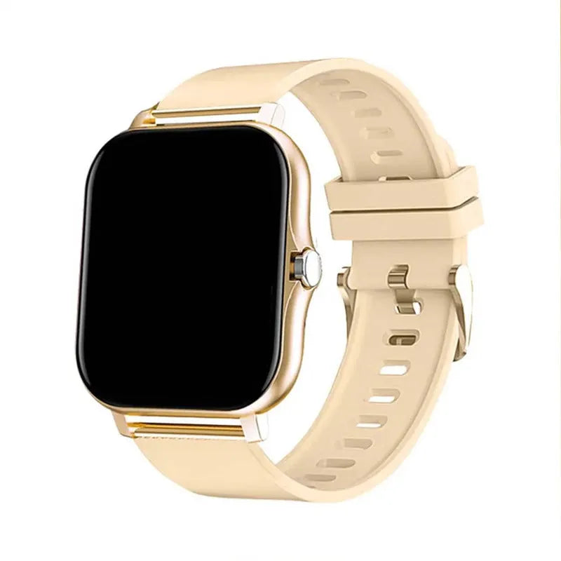 Smart watch with 144-inch touch screen showing heart rate display and Bluetooth calling interface