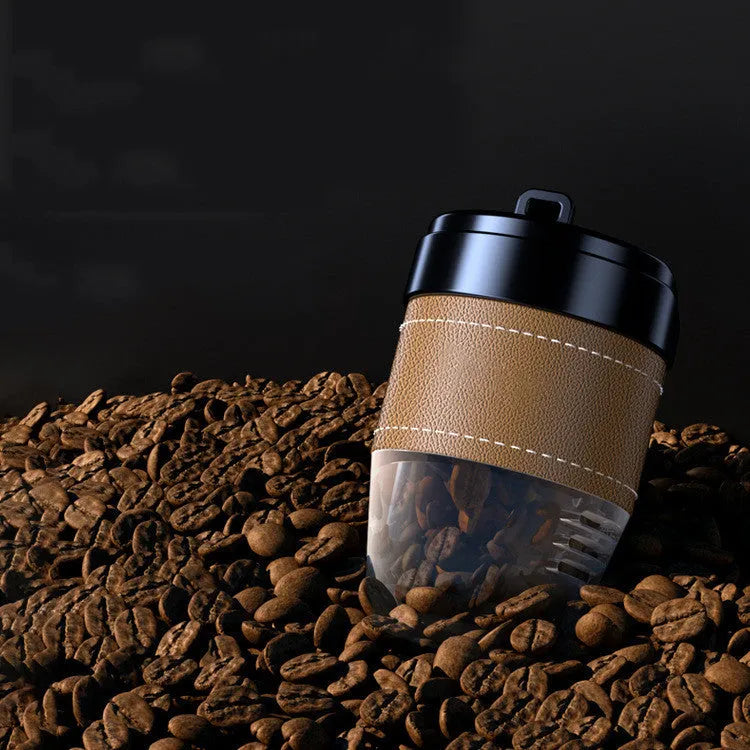 Plastic coffee cup shaped car air freshener with solid coffee beans fragrance in five colour options