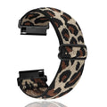 Leopard print woven stretch nylon watchband 20mm for Garmin
