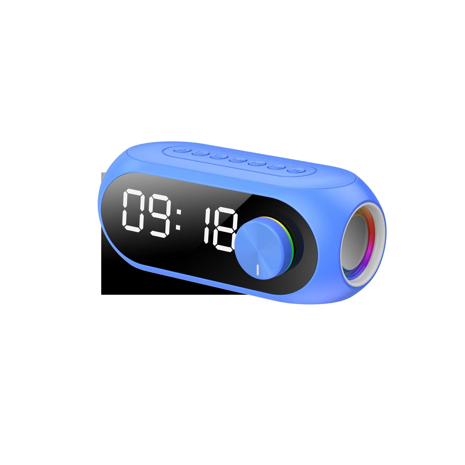 S8 Black portable mini Bluetooth speaker clock with extra bass and USB charging cable