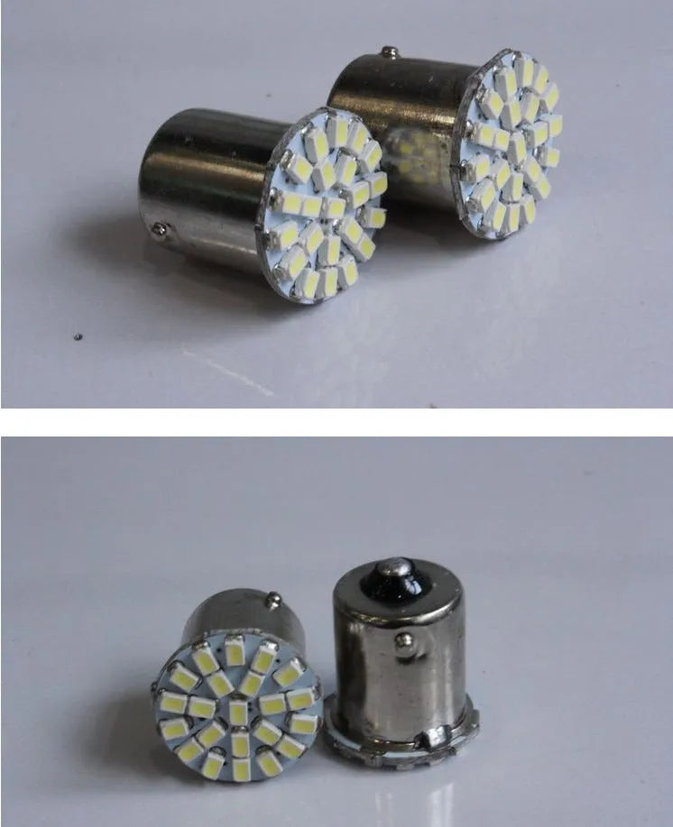 LED car brake light turn signal with 22 white LEDs in 1156/1157 base