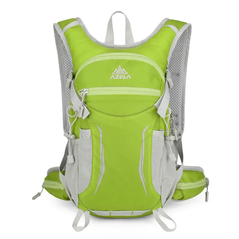 AZELA lightweight hydration backpack with breathable mesh and multiple compartments in black for outdoor sports
