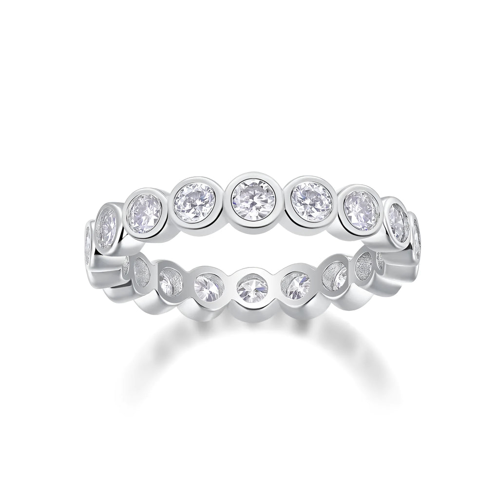 Moissanite wedding ring set in gold, platinum, and rose gold, S925 silver with platinum plating, sizes 5-9