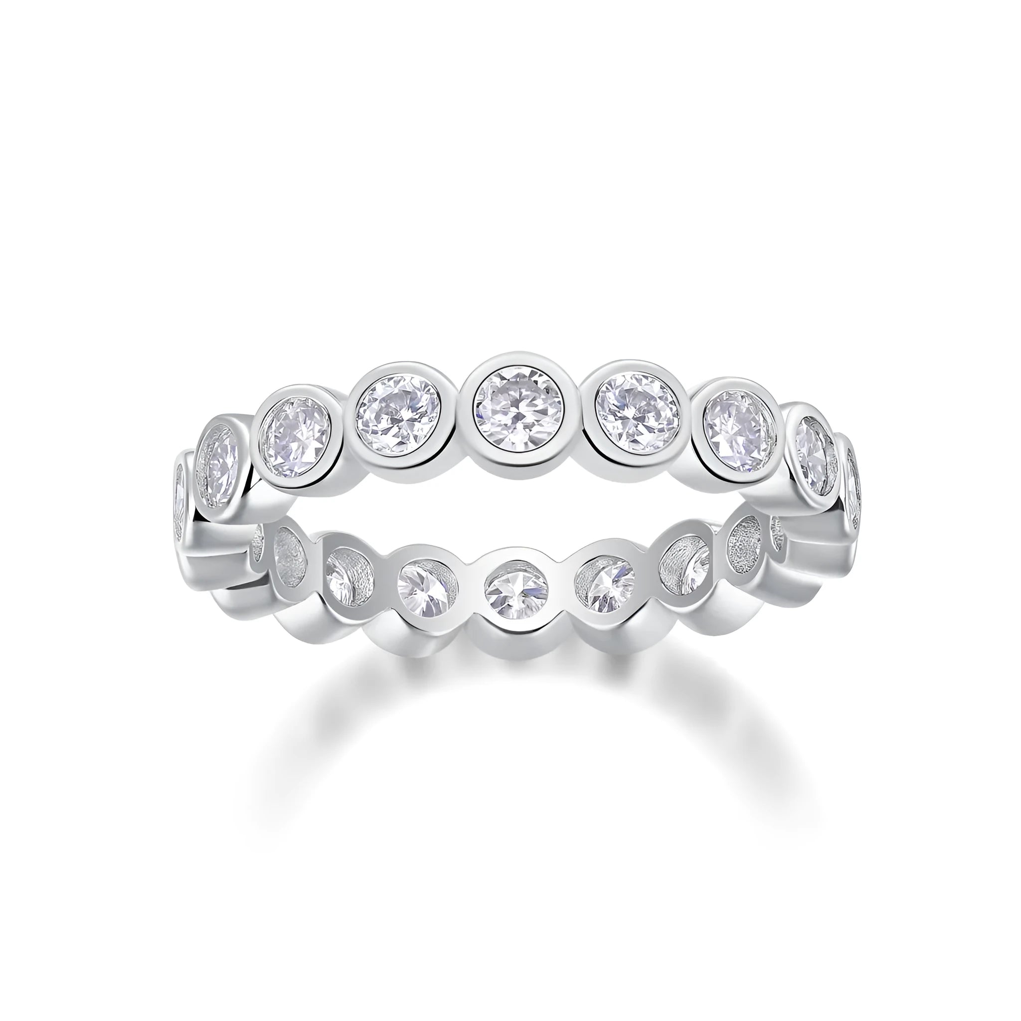 Moissanite wedding ring set in gold, platinum, and rose gold, S925 silver with platinum plating, sizes 5-9