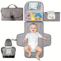 Portable waterproof baby change pilch with Oxford fabric and PEVA lining in grey