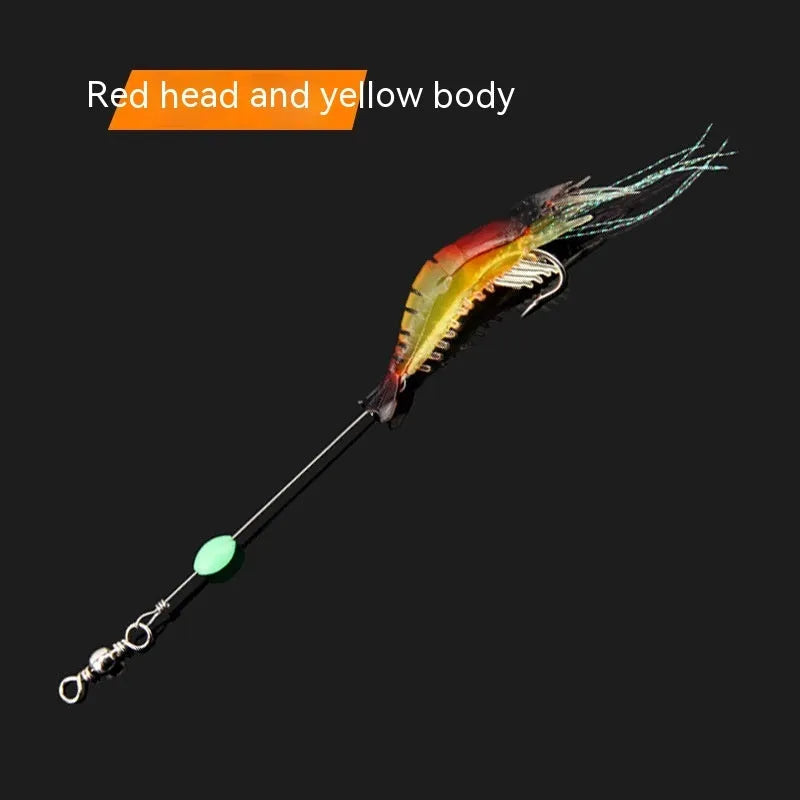 Luer soft fishing lures in six colours including luminous options with 4 cm hooks
