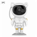 Creative astronaut galaxy starry sky projector nightlight on table with remote control, black finish