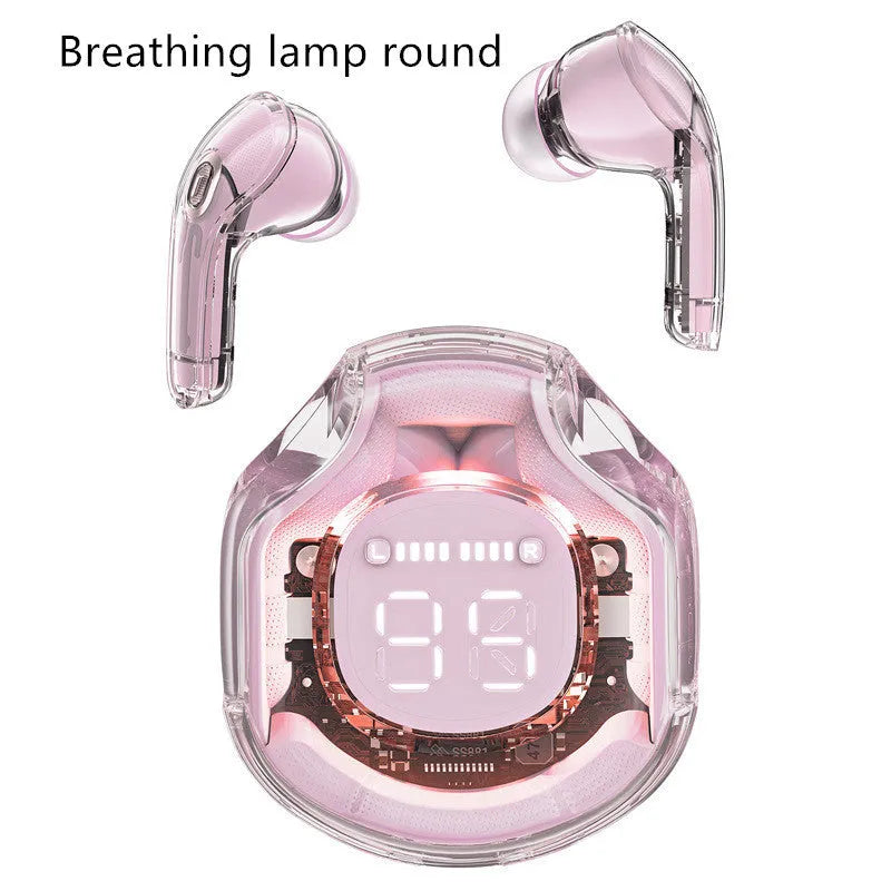 Transparent wireless Bluetooth headphones with in-ear design available in multiple colours