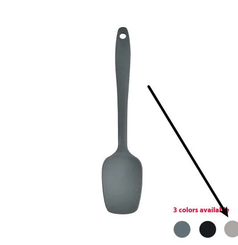 12 piece silicone kitchen utensil set with rotating storage bucket in black, dark grey or khaki colours
