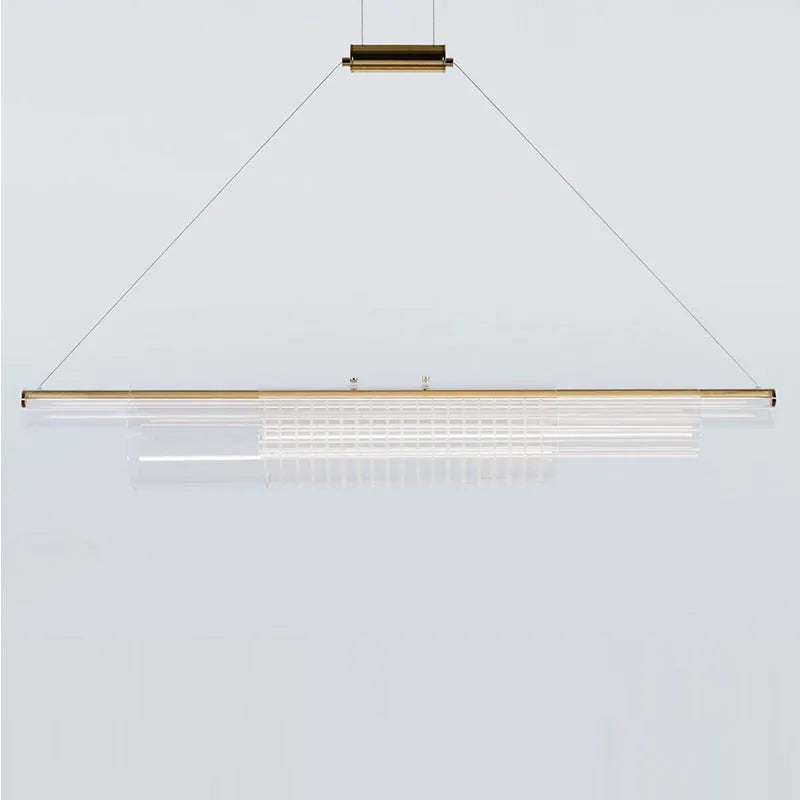 Minimalist glass pendant lamp with iron body for restaurant bar lighting in three sizes