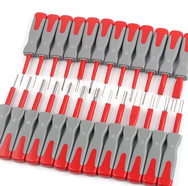 25 piece car terminal removal tool set in storage case for automotive wire harness disassembly