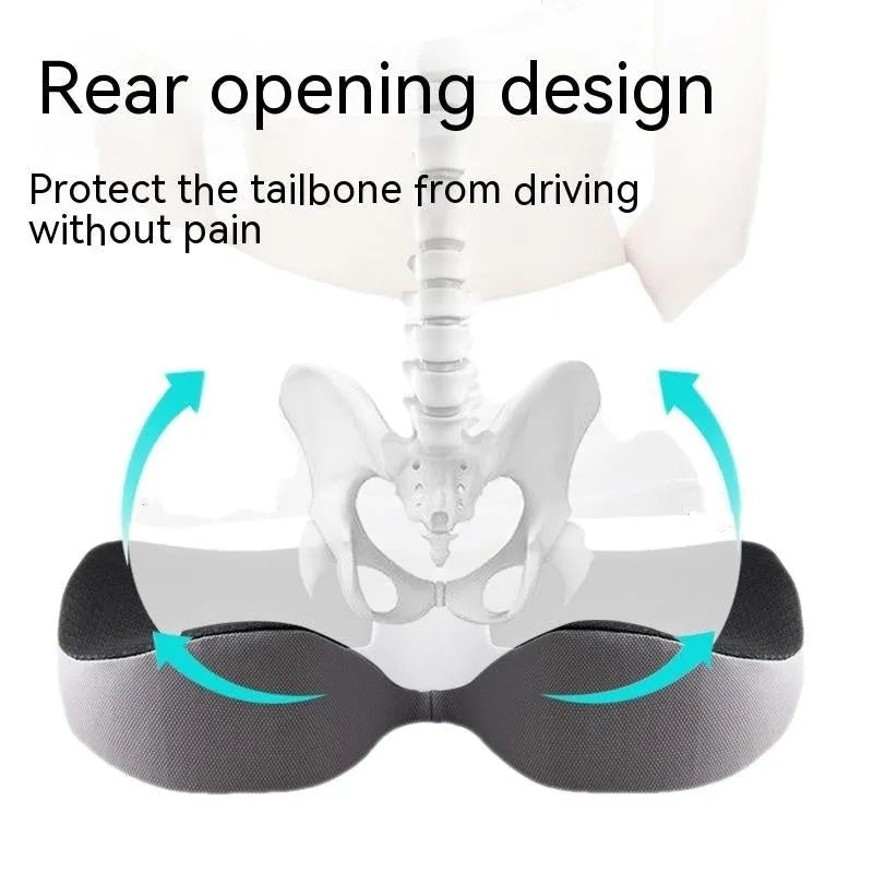Curved bevel edge seat cushion for tailbone support in solid colour options