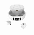 Mini semi-in-ear wireless headphones with wireless charging case in black, colour or white