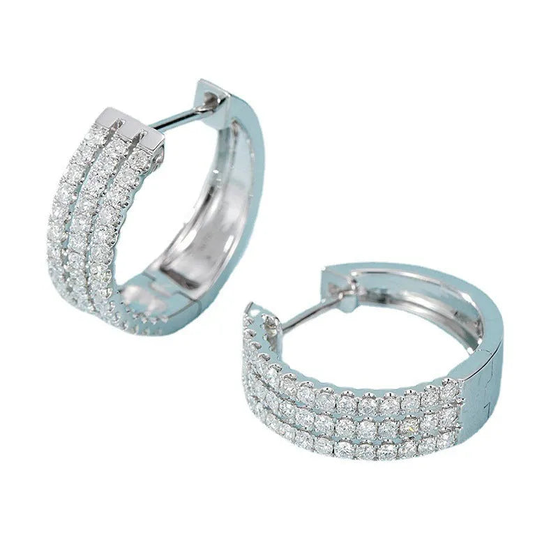 18K white gold natural diamond earrings platinum finish 56 point stone weight pair