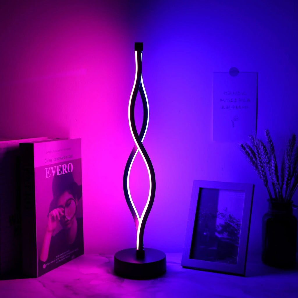 Black aluminium desk lamp with touch control and three-colour dimming button