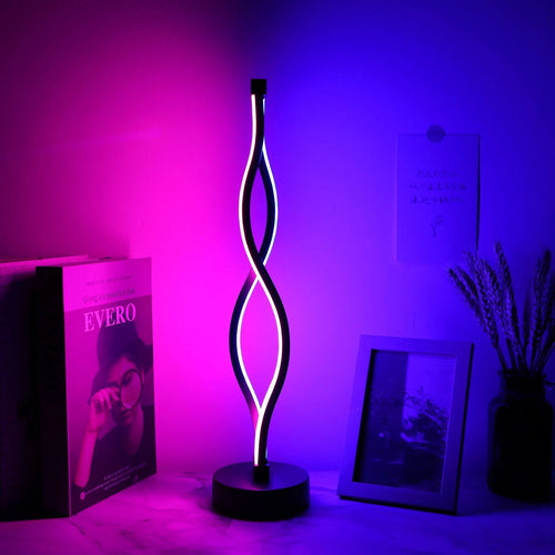 Black aluminium desk lamp with touch control and three-colour dimming button