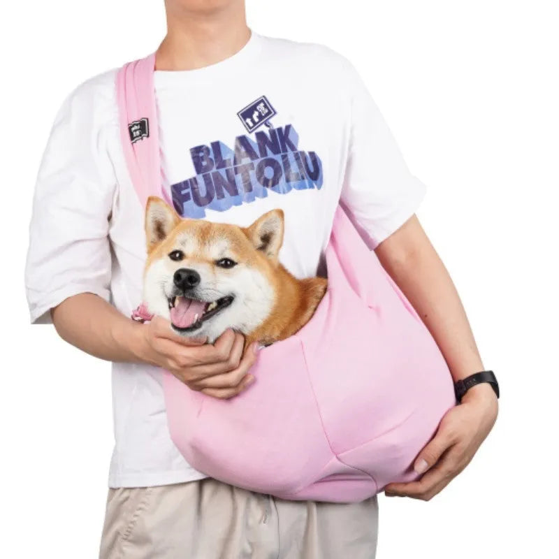 Folding cat messenger backpack in multiple colours showing breathable design and adjustable shoulder strap