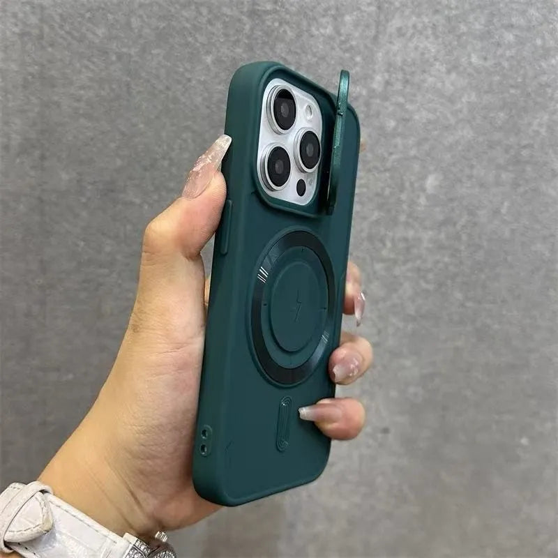 Magnetic suction plastic phone case for iPhone in all-inclusive design, available in seven colours