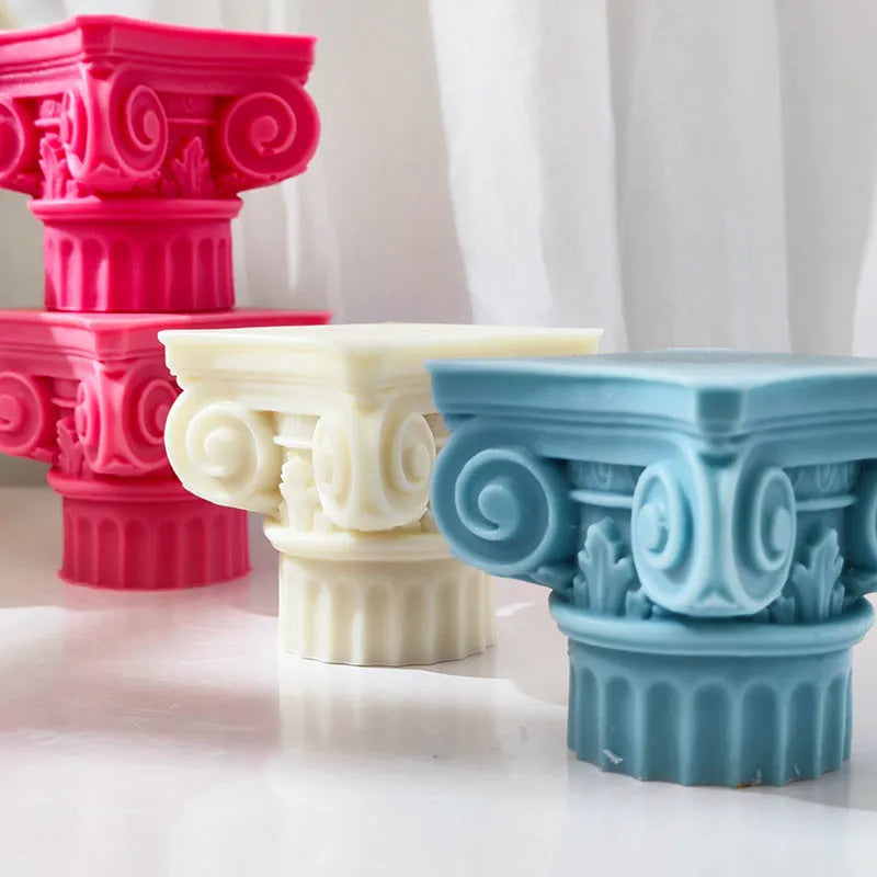 Roman pillar silicone mould for candles, chocolate, cake, and crafts