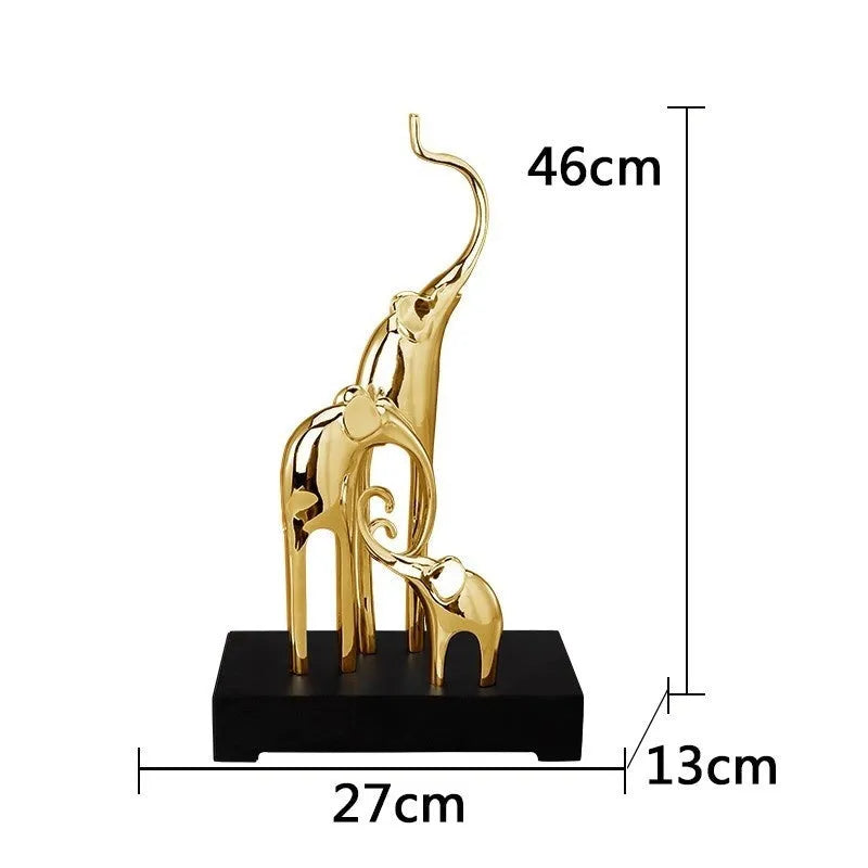 Fortune Bring Elephant resin decorative ornament in a choice of metallic gold, silver, or retro colour finishes.