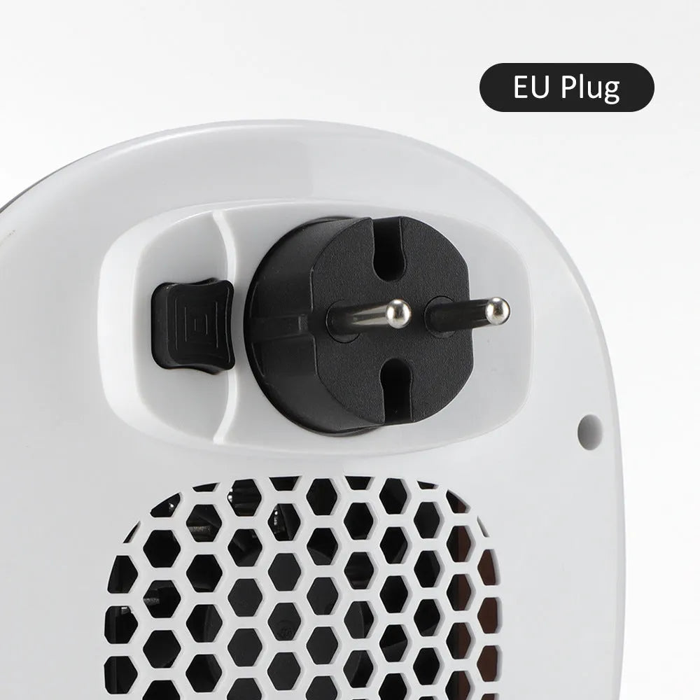 White ceramic heating electric hot air blower heater with remote control, dual voltage for EU and US systems