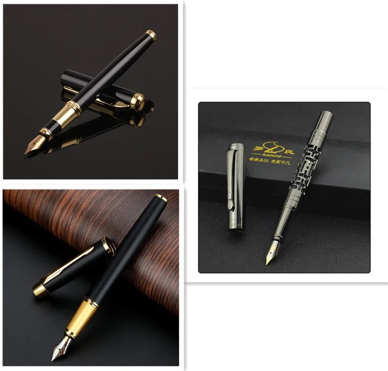 Metal ballpoint pen with 0.5mm fine tip in black and red colour options