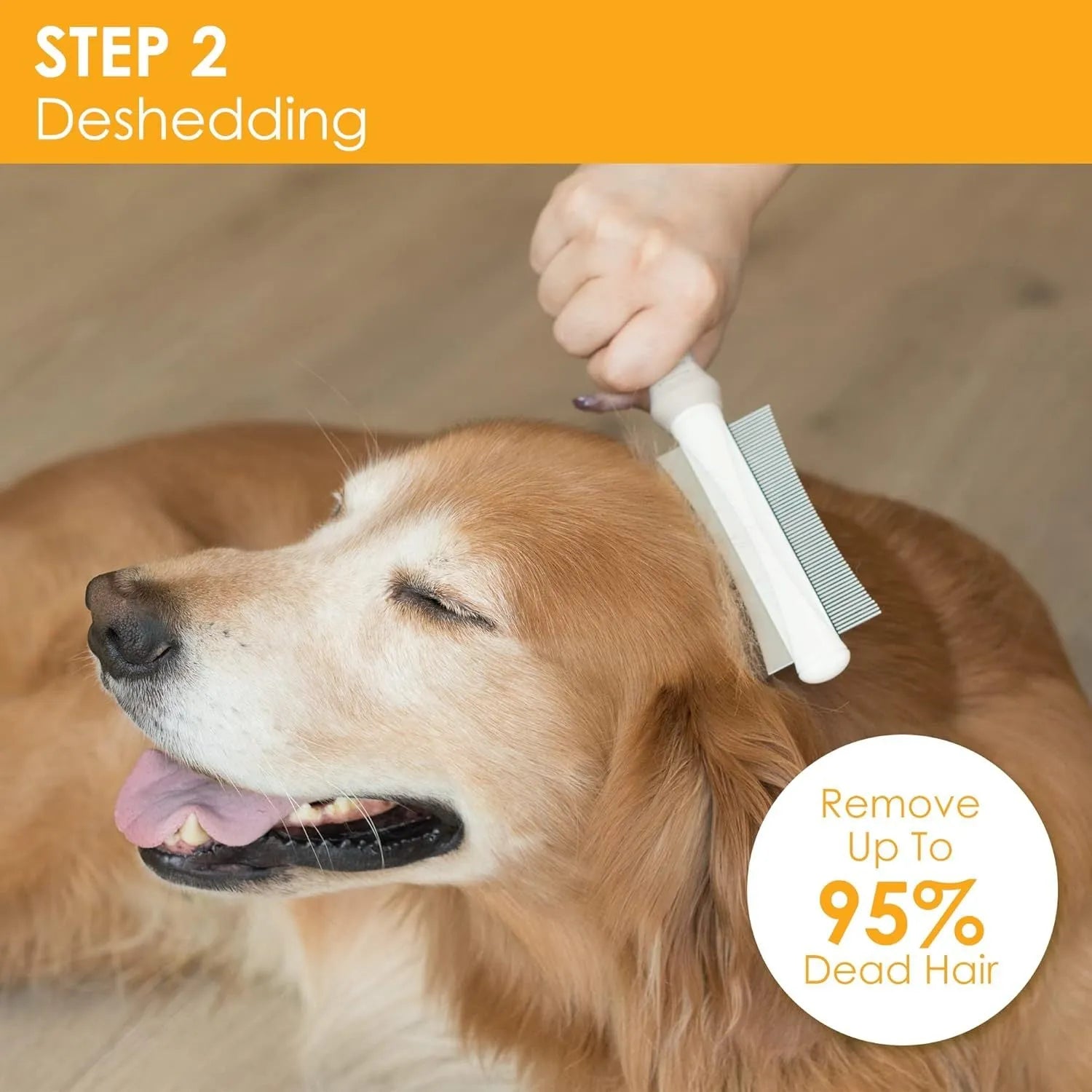 White 2-in-1 dog and cat grooming brush showing curved comb side and deshedding brush side