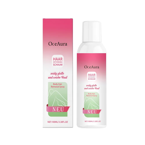 100ml bottle of body hair removal spray with depilatory formula for legs, arms, and bikini line