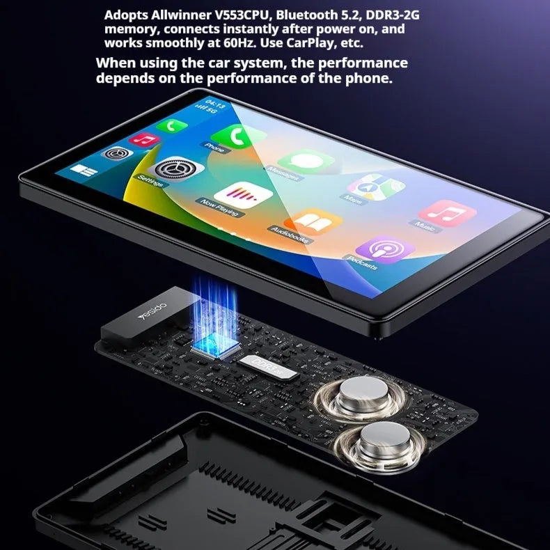 Black KM18 vehicle navigation unit with 9-inch capacitive touch screen, front and rear dual cameras, tempered glass 2.5D display