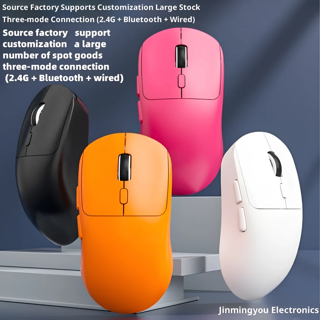 Multi-colour three-mode Bluetooth wireless mouse with USB receiver and charging cable for laptop use