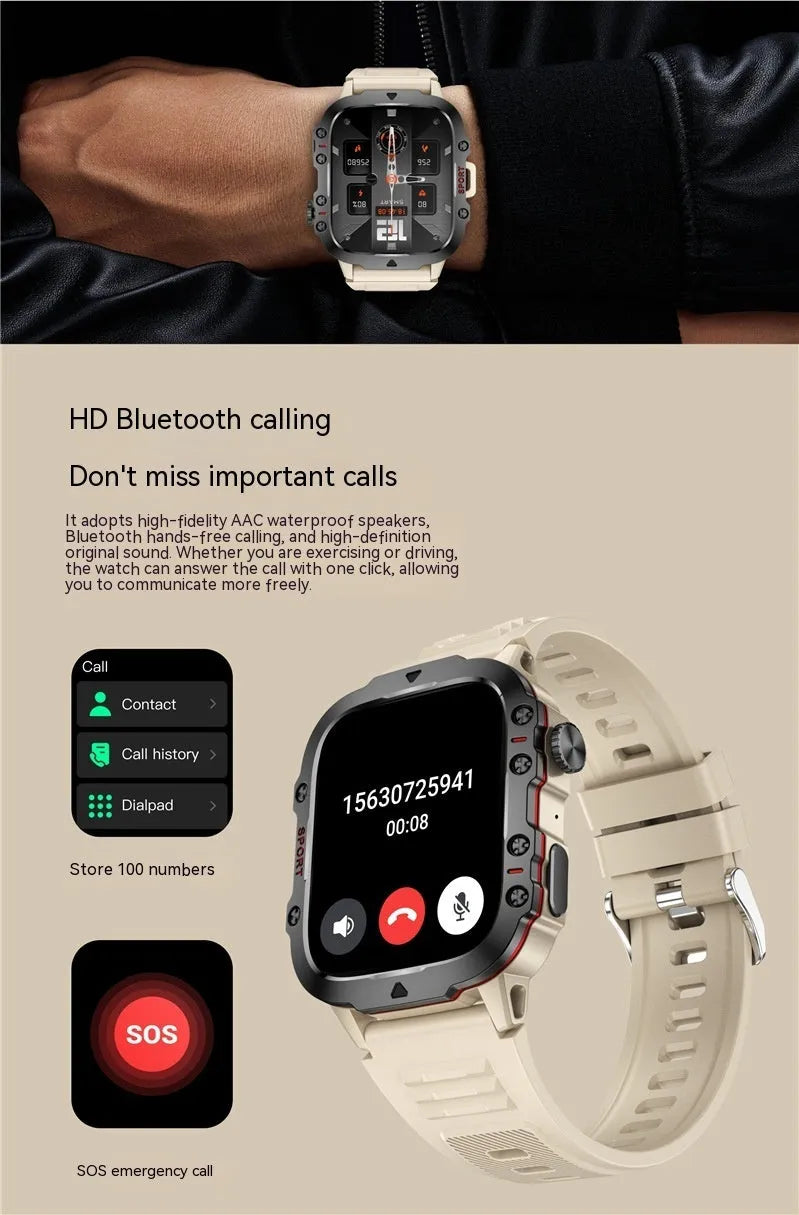 QX11 Smart Bluetooth Watch in black with TFT touch screen showing heart rate data.