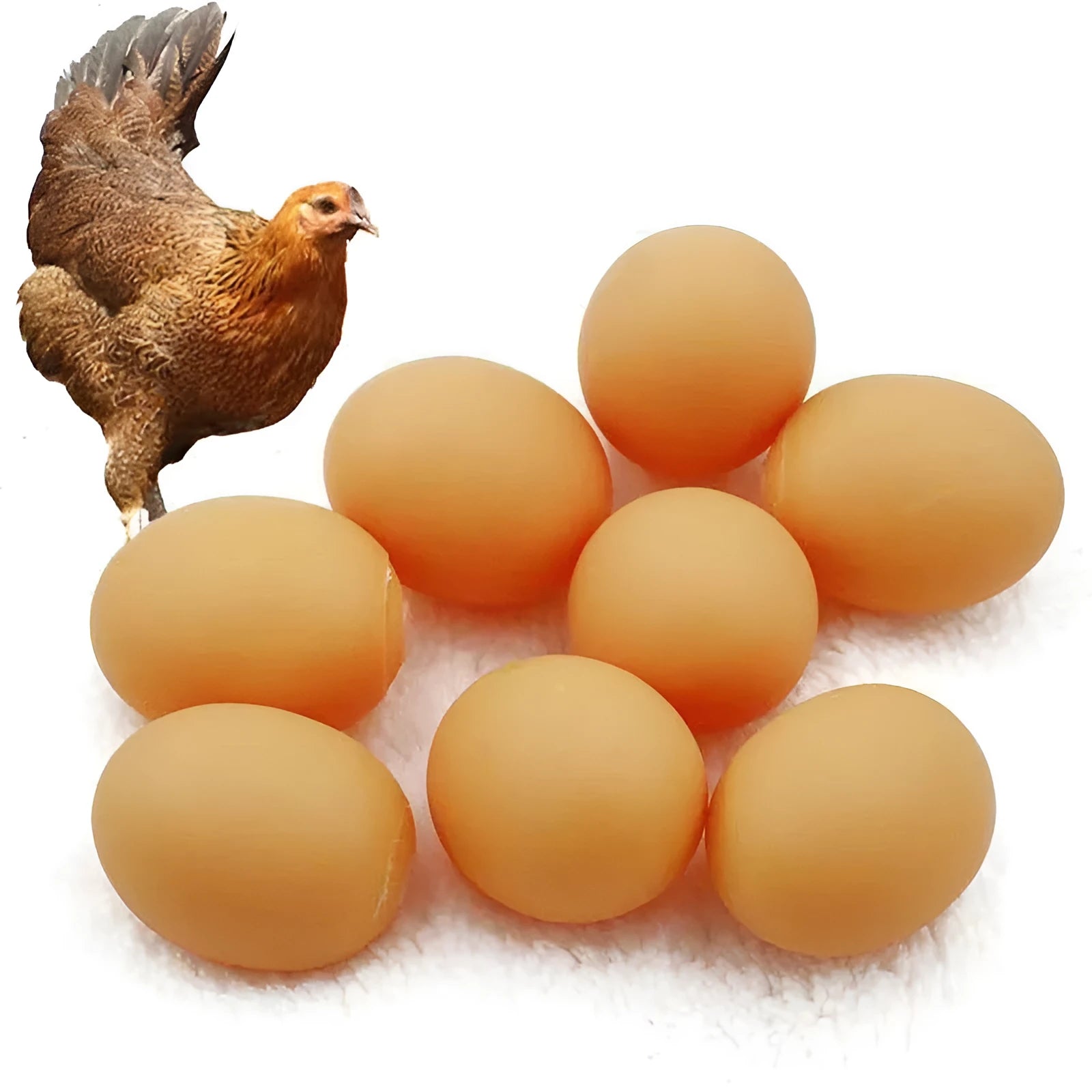 Chicken-flavoured simulation egg dog toy with textured surface for dental cleaning