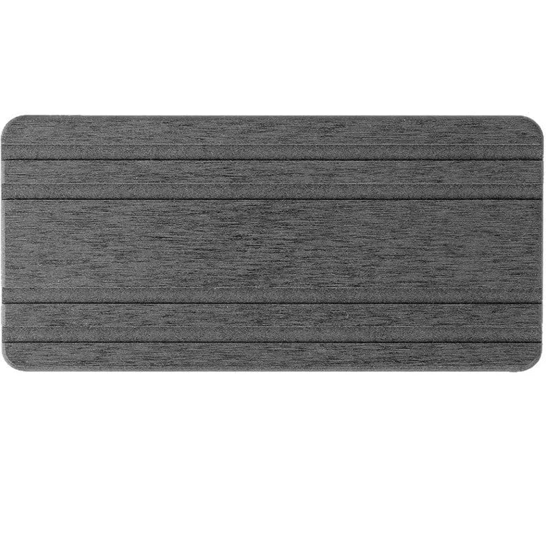 Set of three square diatomite bathroom countertop drying mats in solid grey colour.