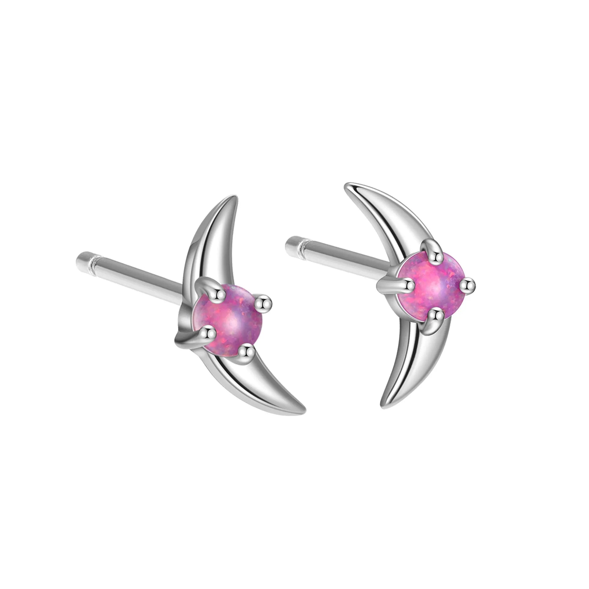 A pair of geometric drop earrings made from 925 silver with a coloured cubic zirconia stone.