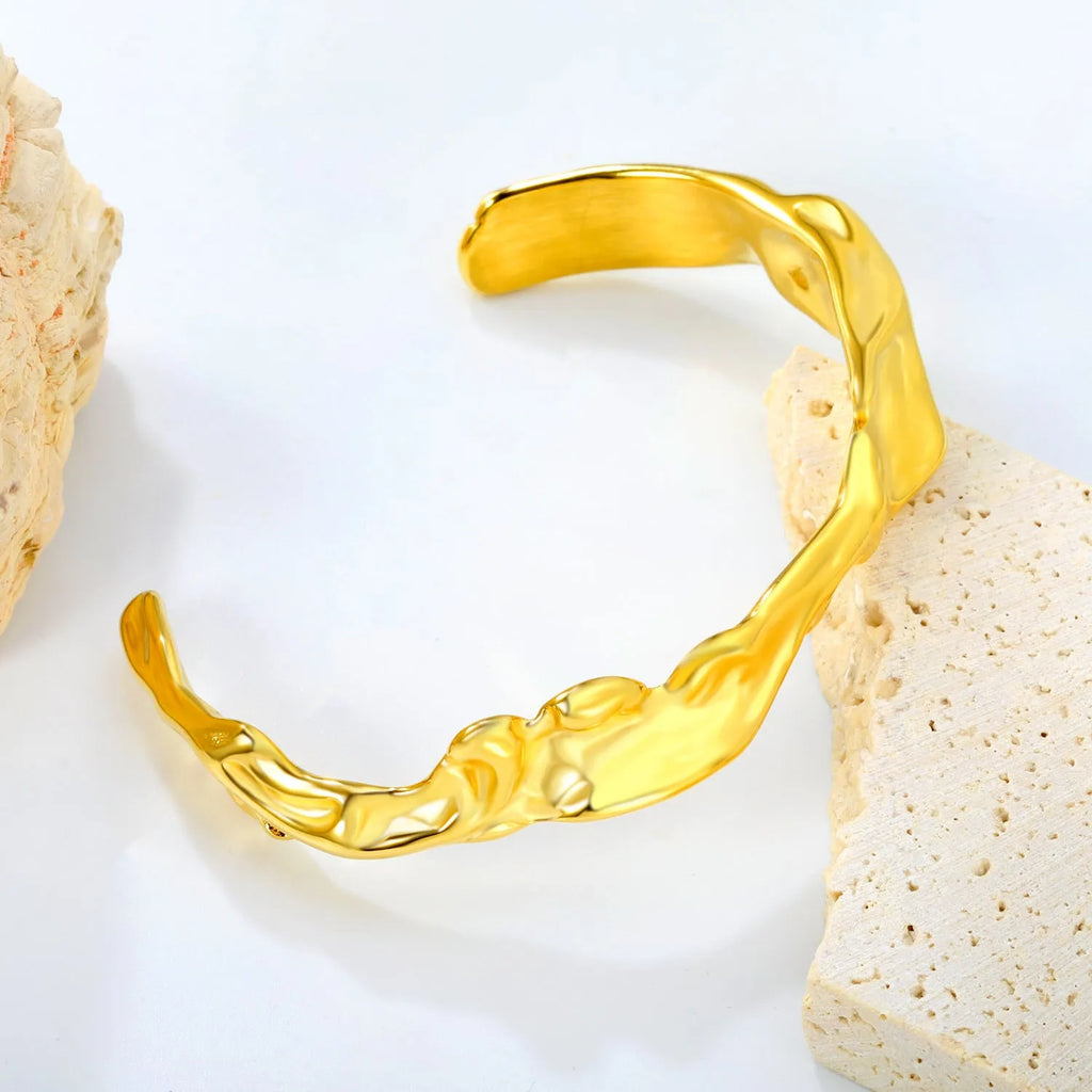 Women's stainless steel alloy bracelet in advanced European trend style, showing three colour options.