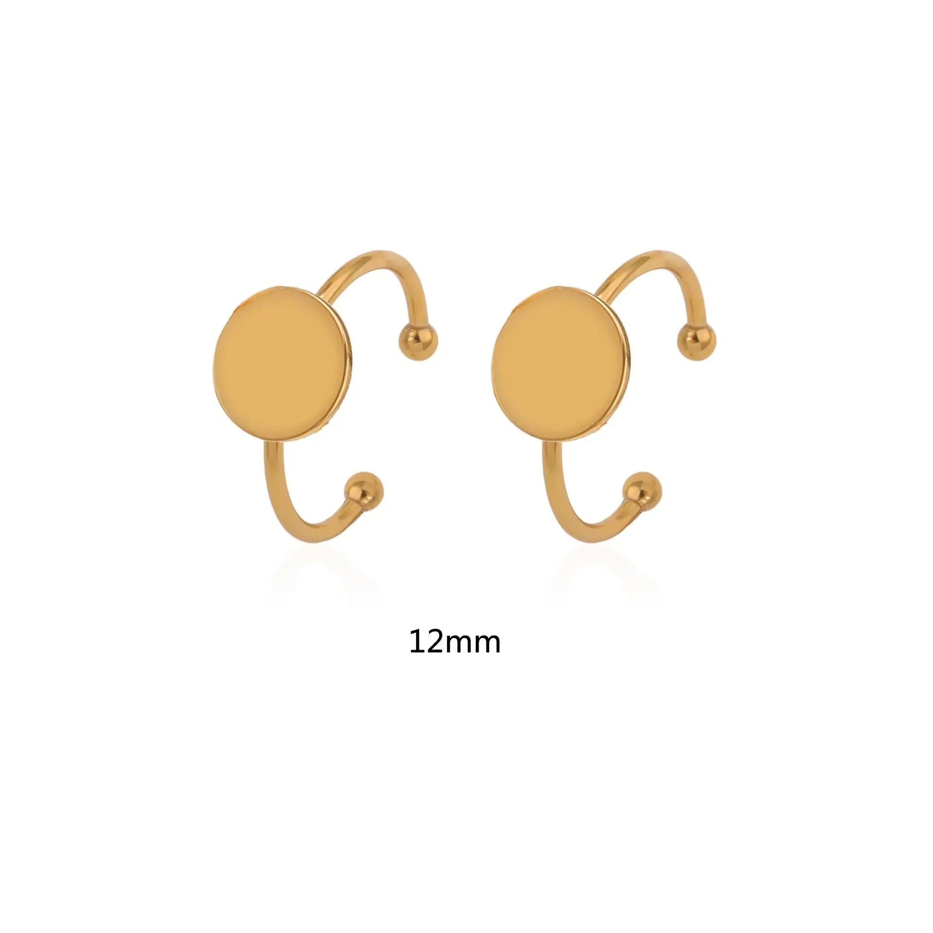 Golden stainless steel ring setting with totem pattern for DIY jewellery making